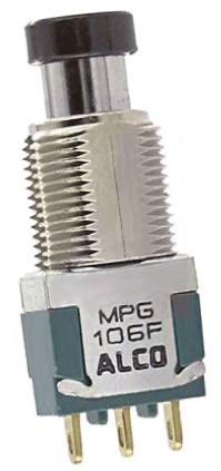 TE Connectivity Push Button Switch, Momentary, Panel Mount, 6.35mm Cutout, SPDT, 250V ac