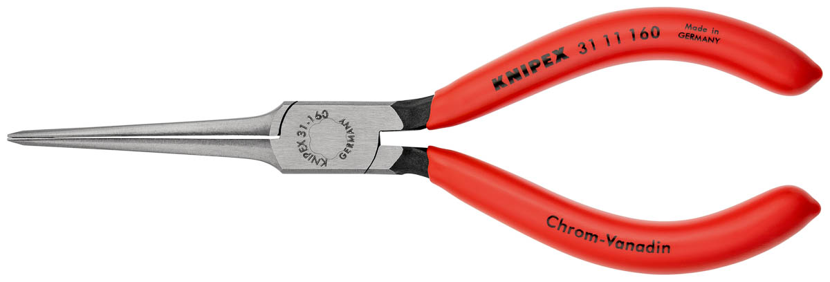 Knipex 31 11 Long Nose Pliers, 160 mm Overall, Straight Tip, 55mm Jaw
