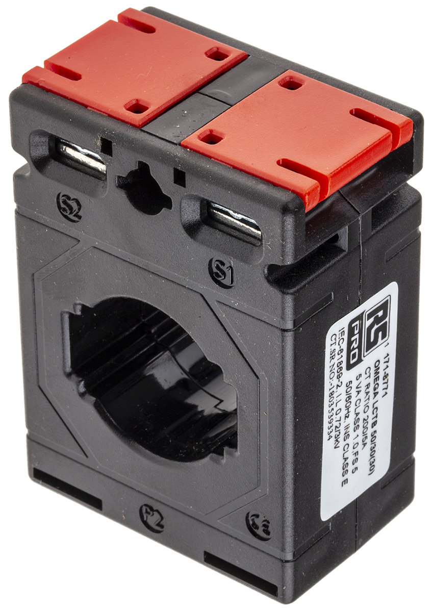 RS PRO Base Mounted Current Transformer, 200A Input, 200:5, 5 A Output, 30 x 10mm Bore