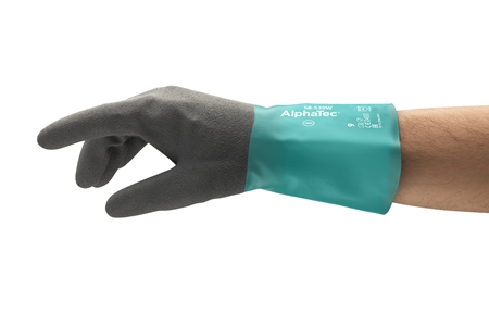 Ansell 58-530 Green Nylon Nylon Work Gloves, Size 7, Nitrile Coating