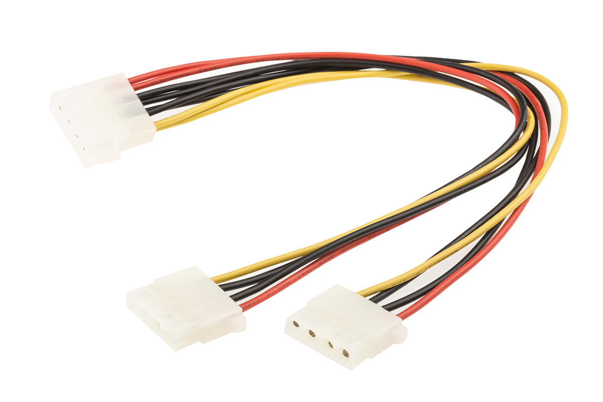 Roline 4 Way Male 4 Pin Molex to 4 Way Female 4 Pin Molex Wire to Board Cable, 300mm