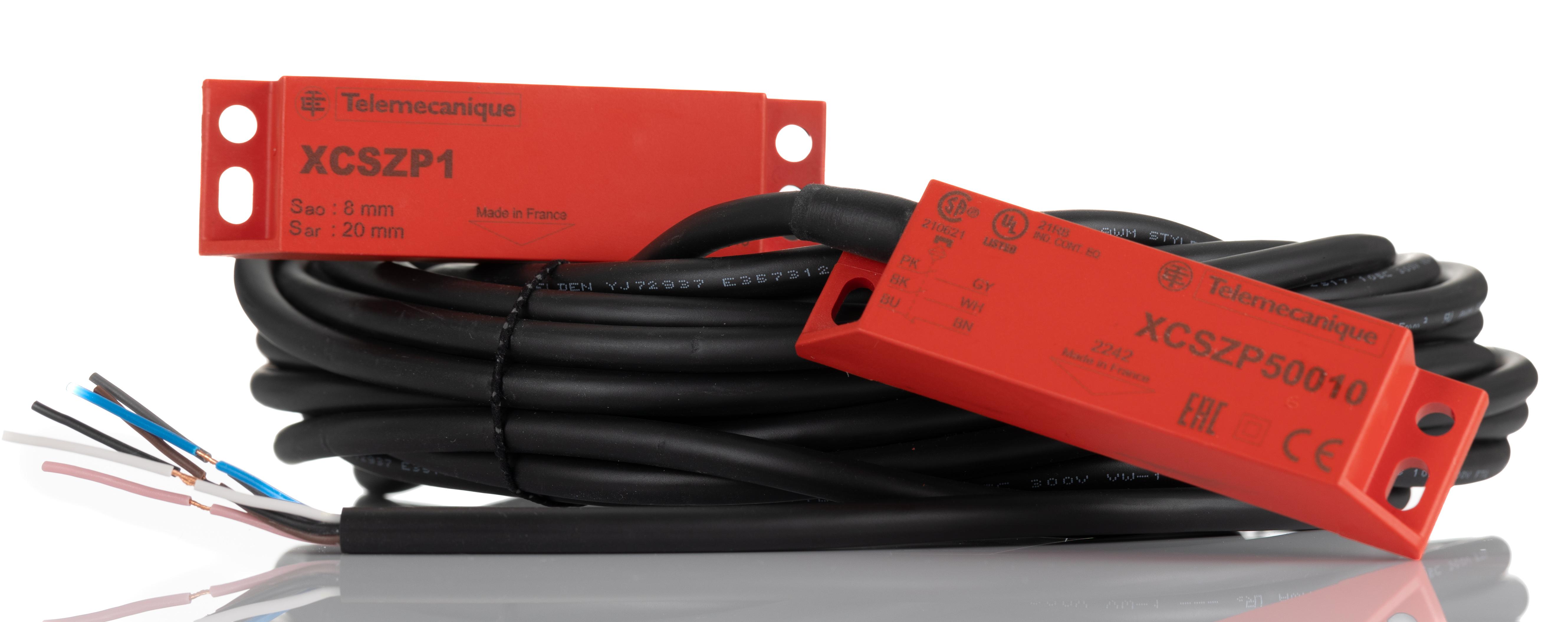Telemecanique Sensors XCSDMP Series Magnetic Non-Contact Safety Switch, 24V dc, Plastic Housing, NC/3NO, 10m Cable