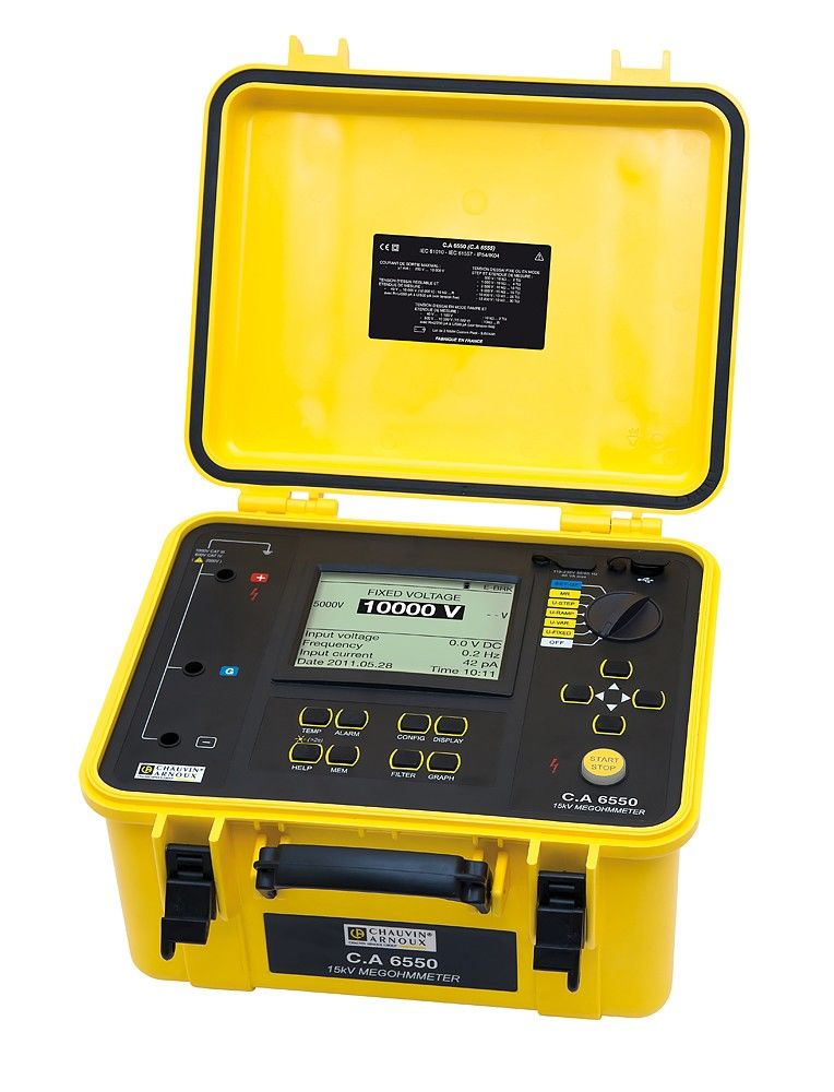 Chauvin Arnoux CA 6550 Insulation Tester, 40V Min, 10000V Max
