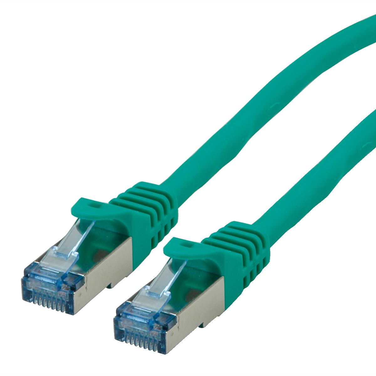 Roline, 1.5m Cat6a, Green RJ45 to Male RJ45 Male, S/FTP, Terminated LSZH Sheath