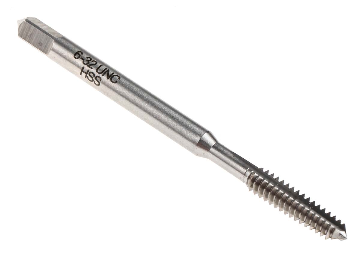 RS PRO Threading Tap HSS 1-Piece UNC Standard Manual or machine tap 6-32 UNC Thread