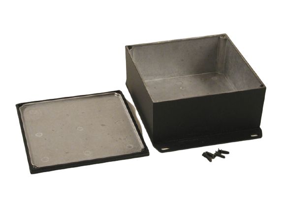 Hammond 1590 Series Die Cast Aluminium Enclosure, IP65, Flanged, 59 x 125 x 125mm
