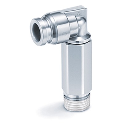 SMC KQG2 Series Extended Male Elbow, 6 mm to R 1/8 Male, Threaded-to-Tube Connection Style, KQG2W06-01S