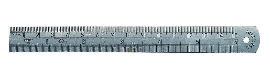 CK 150mm Stainless Steel Imperial, Metric Ruler