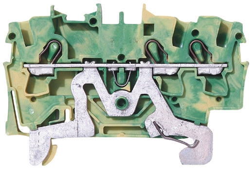 WAGO 2002-1307 TOPJOB S, 2002 Series Green/Yellow, 2.5mm², Single-Level, Push-In Cage Clamp Termination, ATEX, IECEx