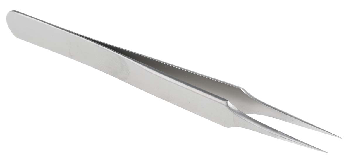 RS PRO 110 mm, Stainless Steel, Tweezers