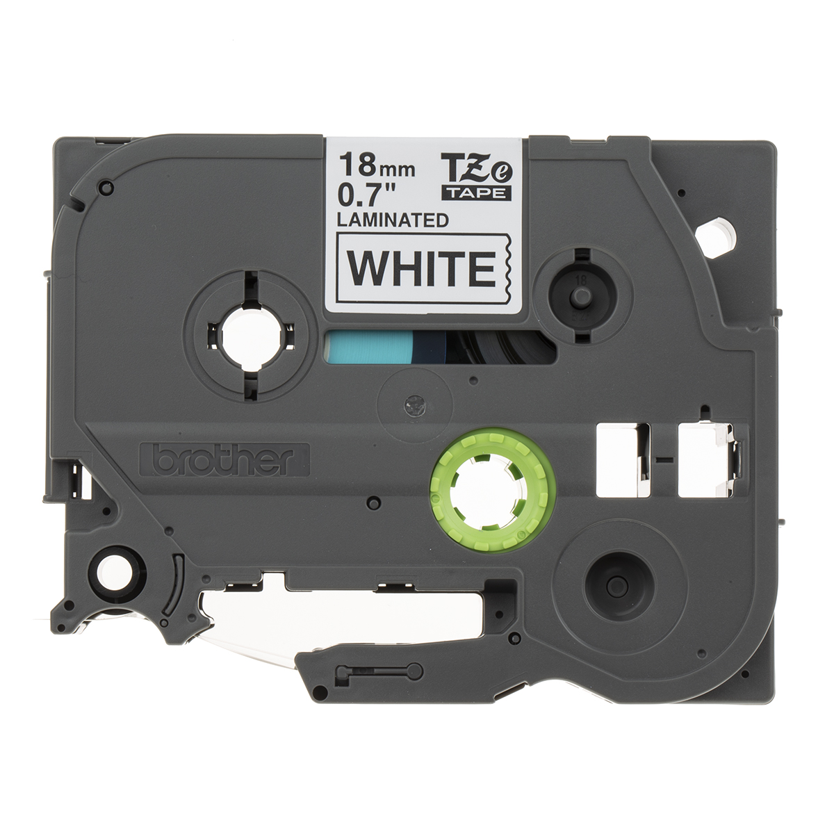 Brother Black on White Label Printer Tape, 8 m Length, 18 mm Width