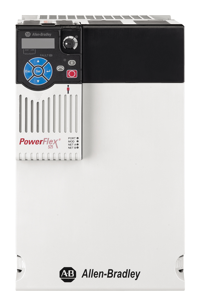 Allen Bradley Inverter Drive, 18.5 kW, 3 Phase, PowerFlex 525 Series 528 V 43 A