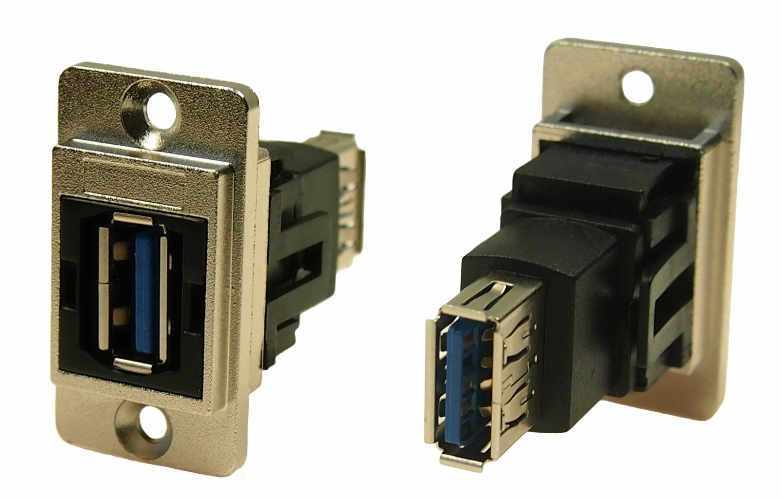 RS PRO Straight, Panel Mount, Socket to Socket- Dual Port Type A to A 3.0 USB Connector