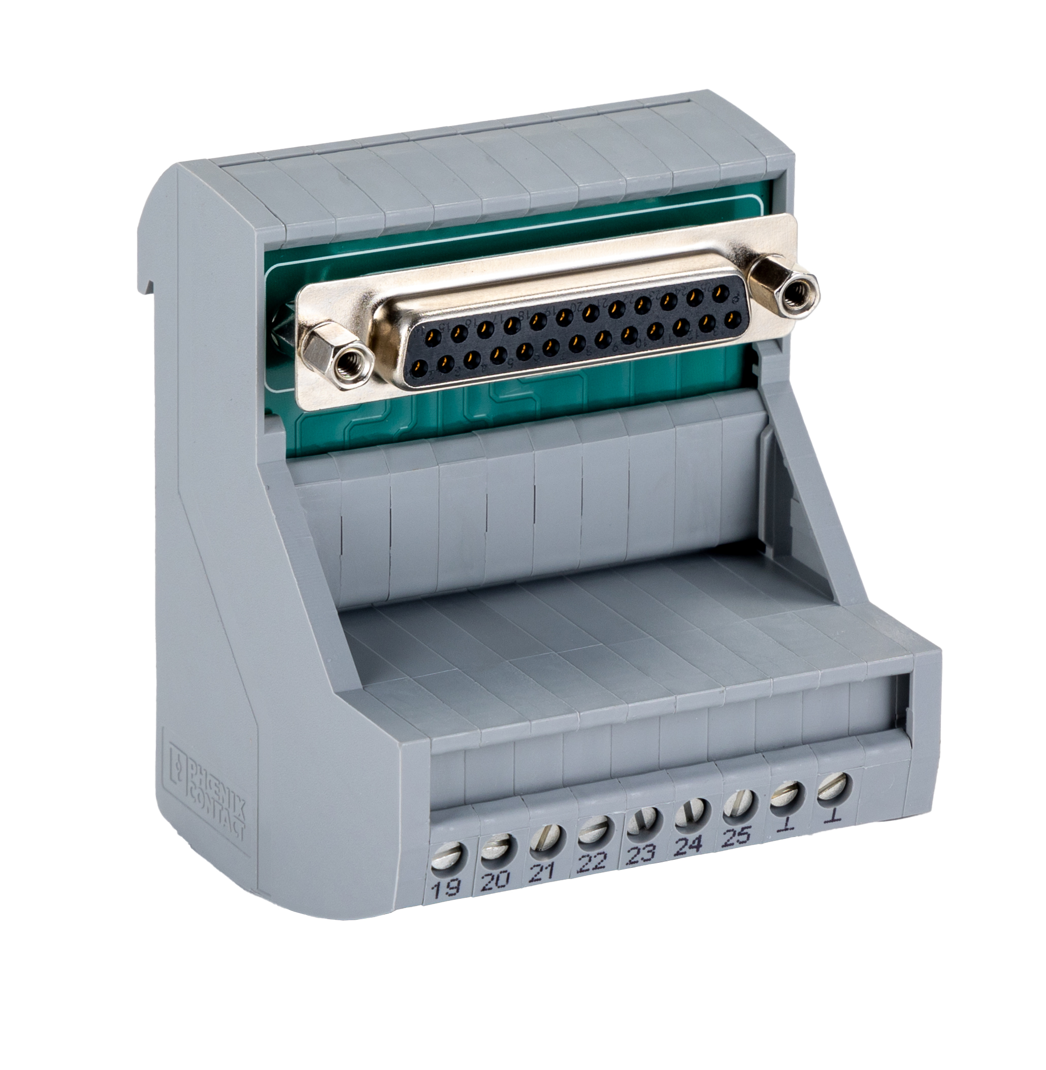 Phoenix Contact VIP Series 25-Contact Female Interface Module, D-sub Connector, DIN Rail Mount, 2A