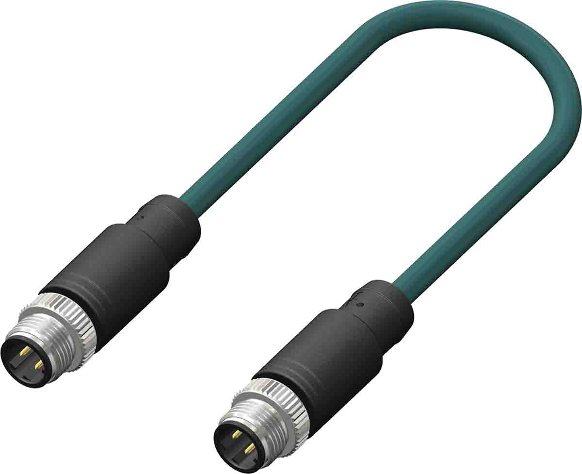 RS PRO Male 4 way M12 to Male 4 way M12 Sensor Actuator Cable, 5 m