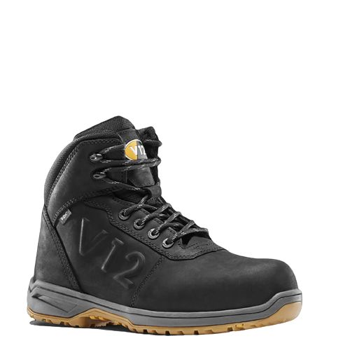 V12 Footwear LYNX IGS Black Composite Toe Capped Unisex Safety Boots, UK 9, EU 43