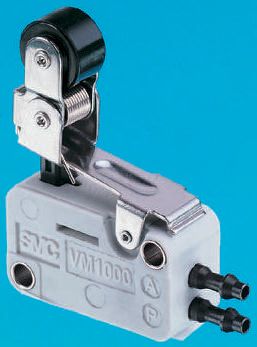 SMC Roller Lever 3/2 Pneumatic Manual Control Valve VM1000 Series, 2.5mm, III B