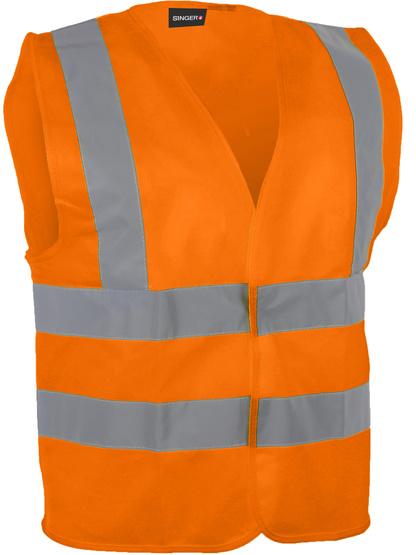 SINGER SAFETY Orange Hi Vis Vest, XL