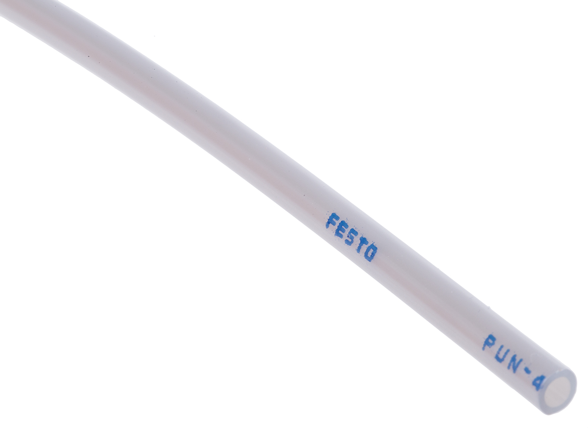 Festo Compressed Air Pipe Silver Polyurethane 4mm x 50m PUN Series, 152584