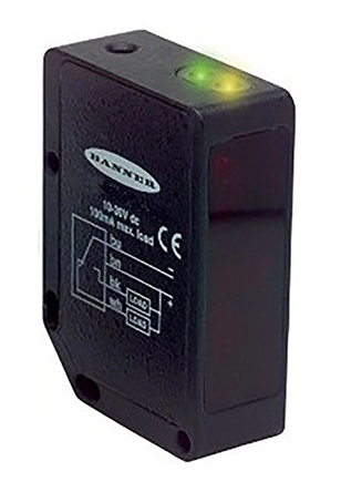 Banner Diffuse Photoelectric Sensor, Block Sensor, 10 mm → 6 m Detection Range