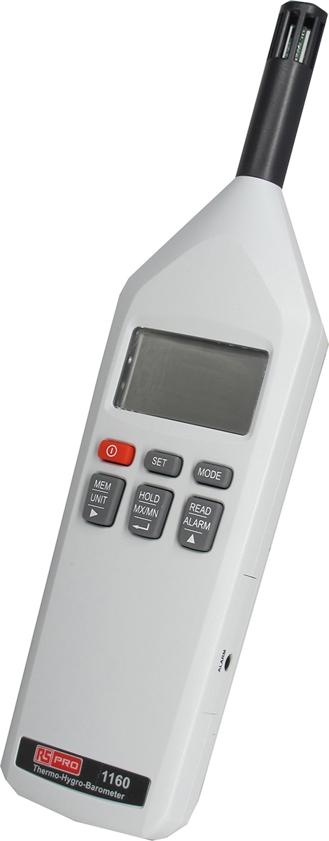 RS PRO Handheld Hygrometer, ±3 %RH Accuracy, +100 °C, +212 °F Max, 100%RH Max