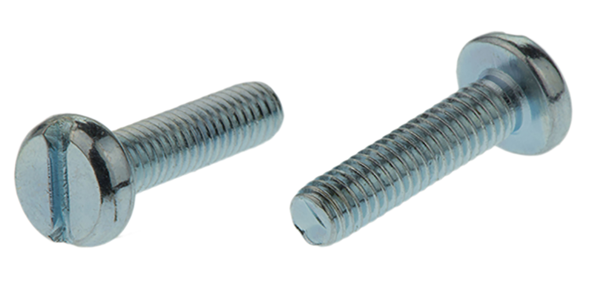 RS PRO Slot M3 Pan Steel Machine Screws DIN 85 x 12.0mm