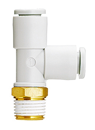 SMC KQ2 Series Tee Threaded Adaptor, Push In 10 mm to Push In 10 mm, Threaded-to-Tube Connection Style