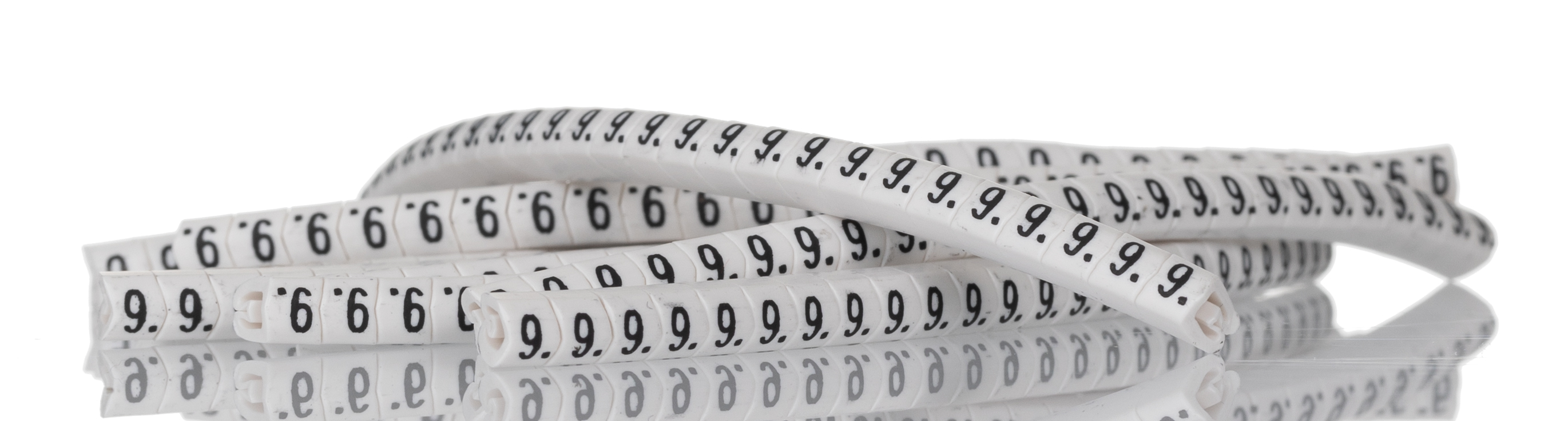 HellermannTyton Helagrip Slide On Cable Markers, Black on White, Pre-printed "9", 2 → 5mm Cable, 901-10365
