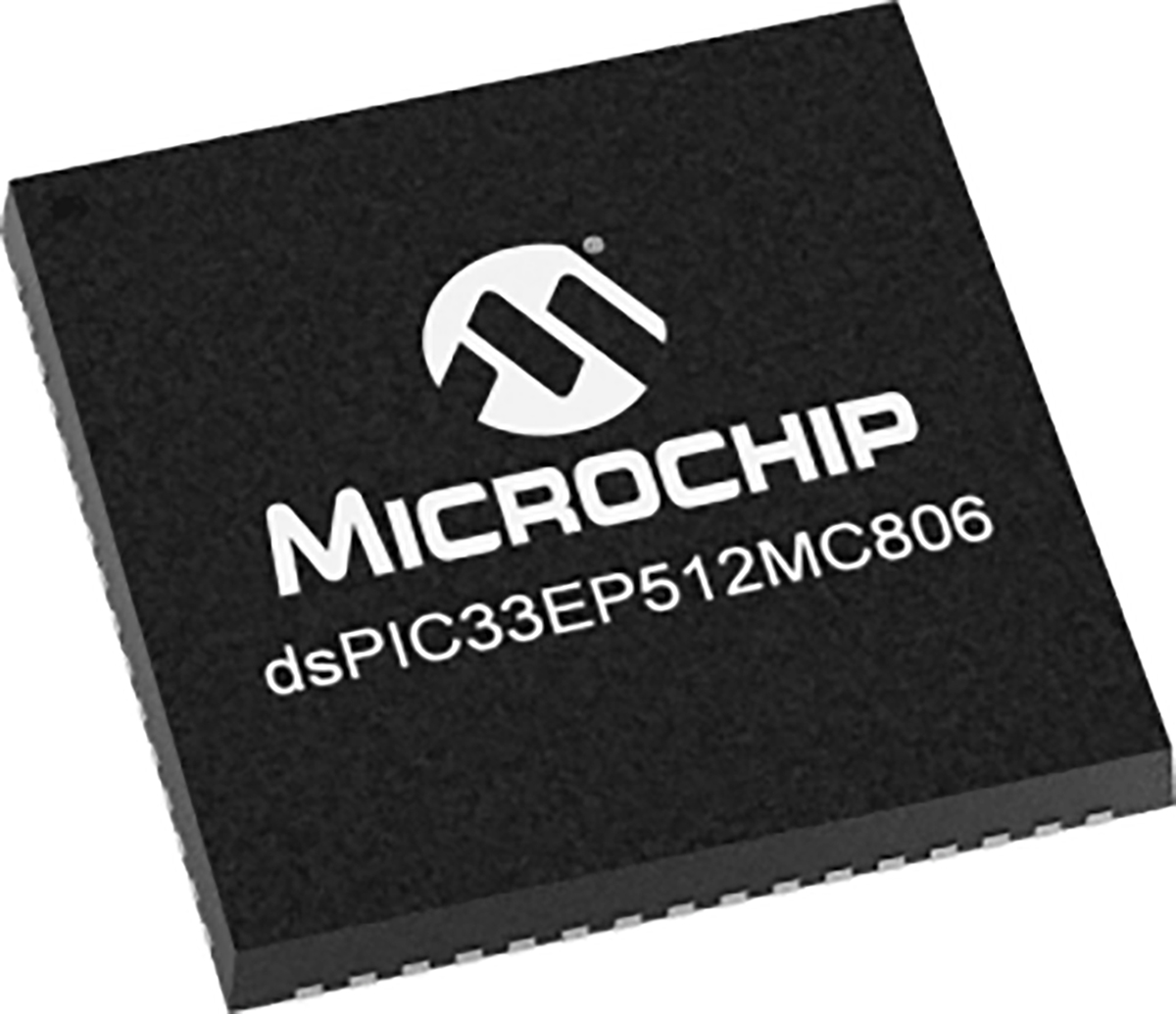 DSPIC33EP512MC806-I/MR Microchip DSPIC, 16bit Digital Signal Processor 60MHz 536 kB Flash 64-Pin QFN