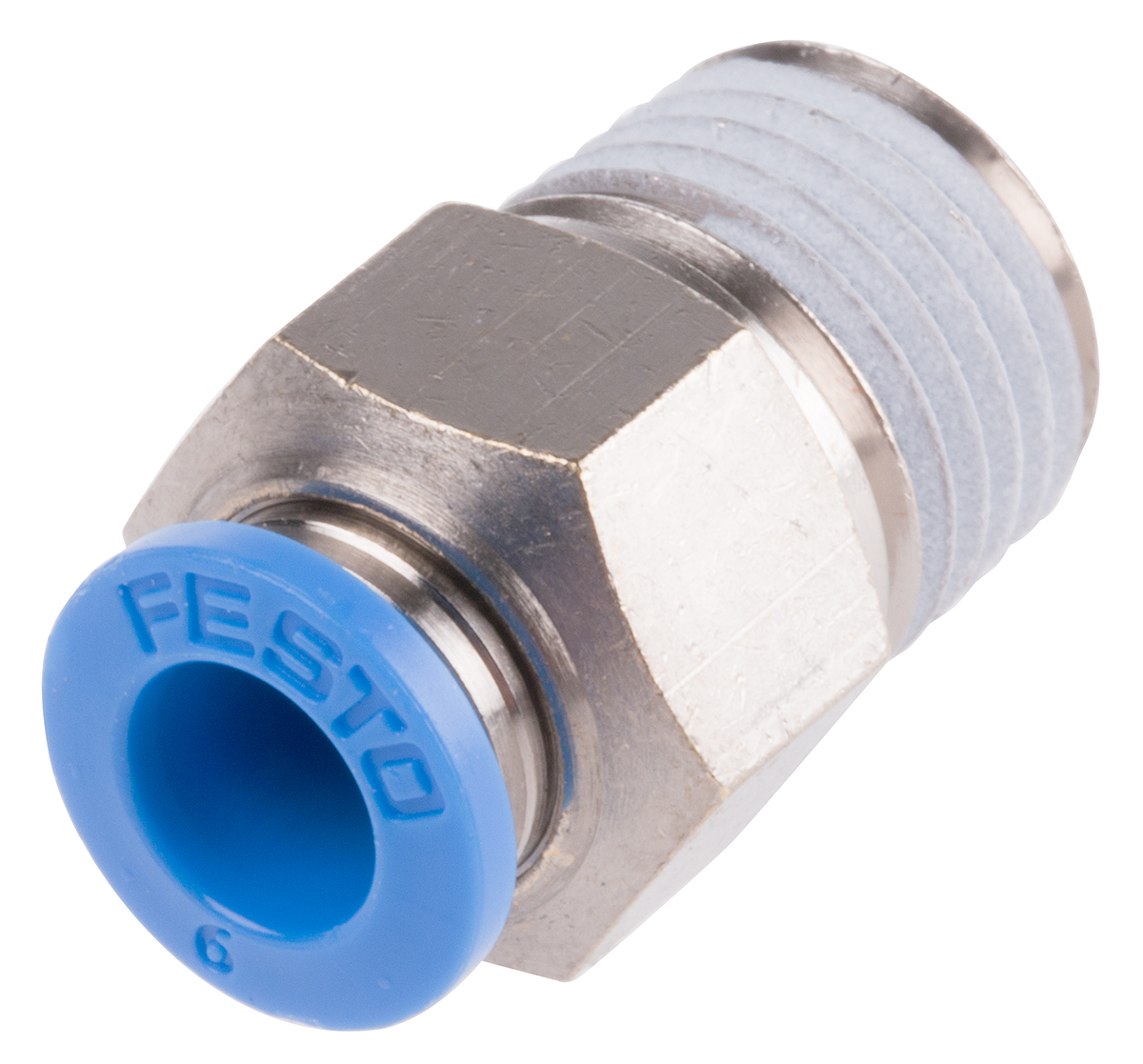 Festo QS Series Straight Threaded Adaptor, R 1/4 Male to Push In 6 mm, Threaded-to-Tube Connection Style, 153003
