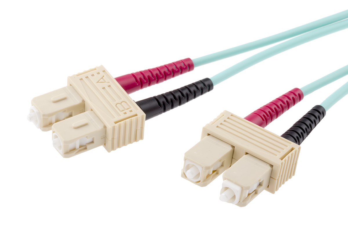 RS PRO SC to SC Duplex Multi Mode OM4 Fibre Optic Cable, 900μm, Blue, 5m
