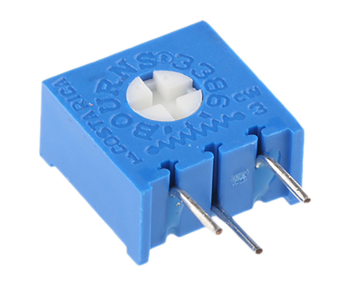 100kΩ, Through Hole Trimmer Potentiometer 0.5W Bourns, 3386