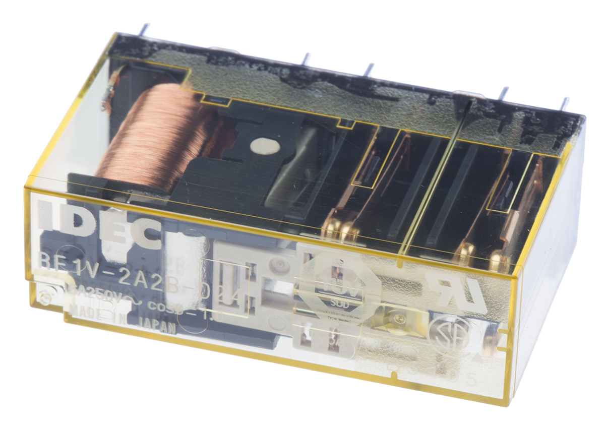 Idec PCB Mount Force Guided Relay, 24V dc Coil Voltage, 4 Pole, DPDT