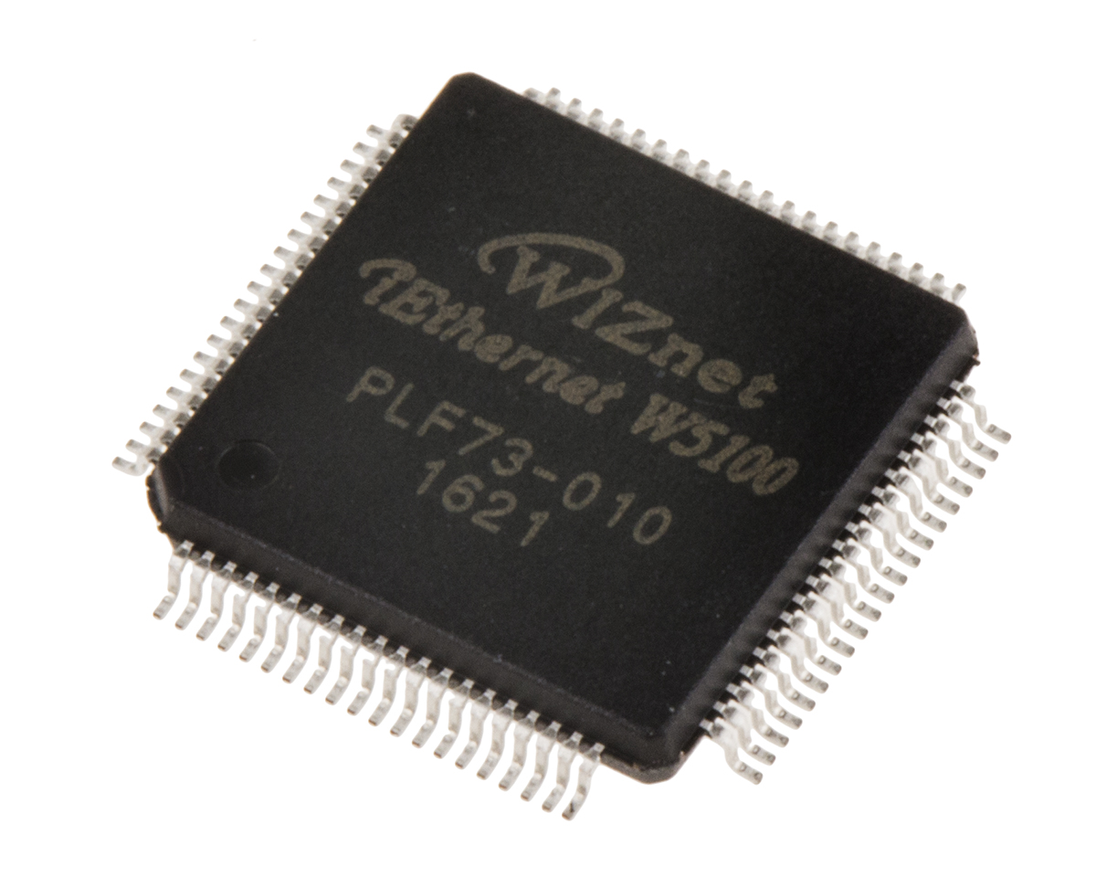 WIZnet Inc W5100, Ethernet Controller, 100Mbps MII, SPI, 3.3 V, 80-Pin LQFP