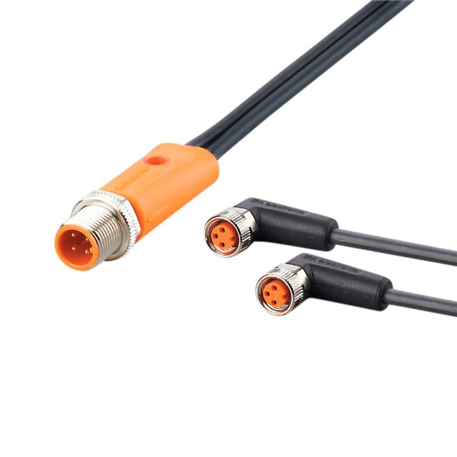 ifm electronic Male 4 way M12 to Female 5 way M8 Communication Cable, 0.3 m