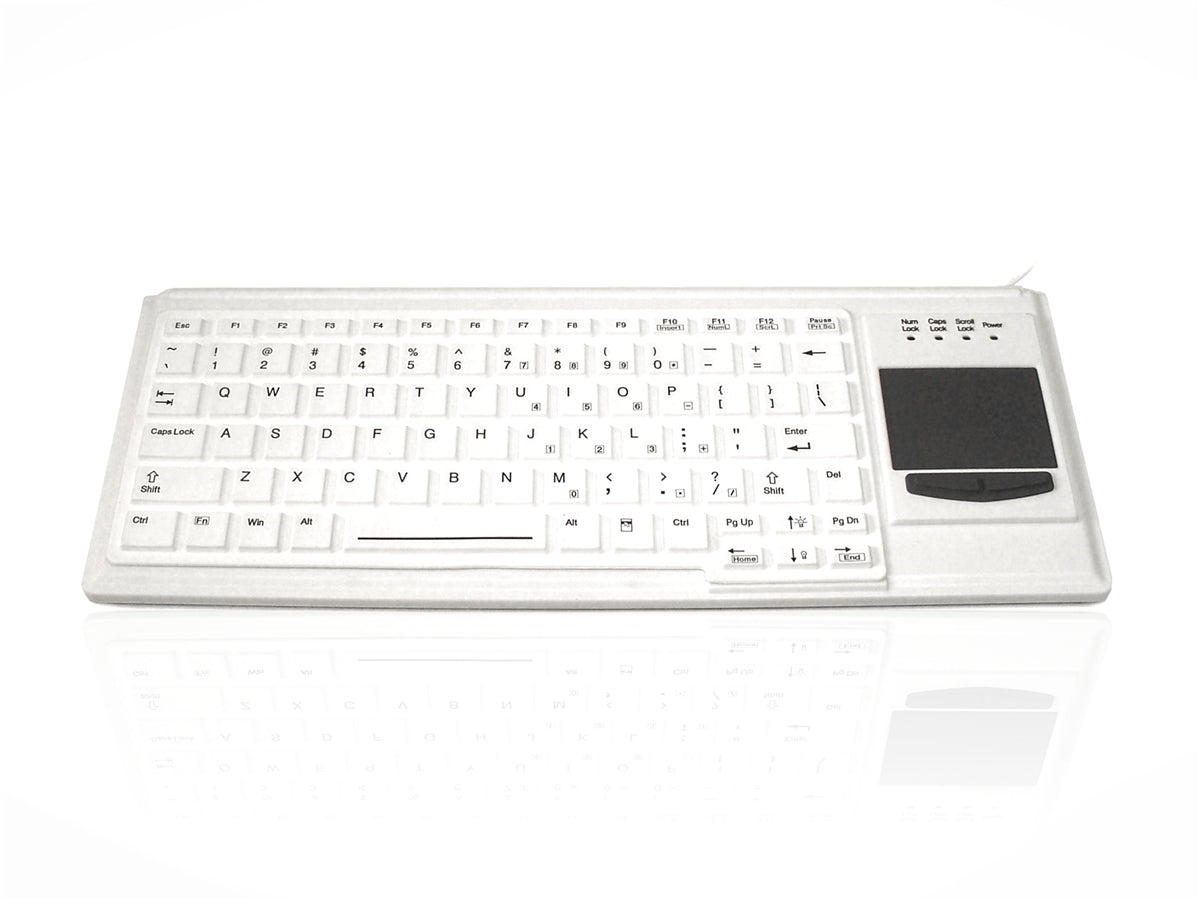 Ceratech KYB500-K82F-UB Wired USB Compact Touchpad Keyboard, QWERTY (UK), White