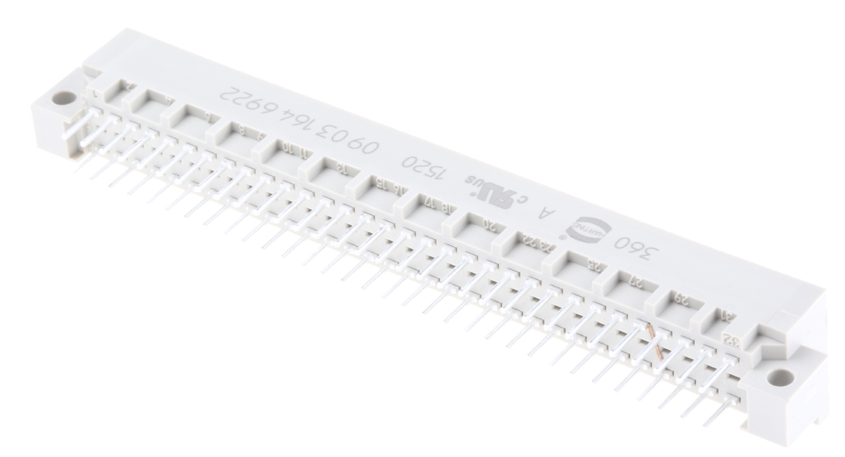 Harting 09 03 64 Way 2.54mm Pitch, Type C Class C2, 3 Row, Straight DIN 41612 Connector, Plug
