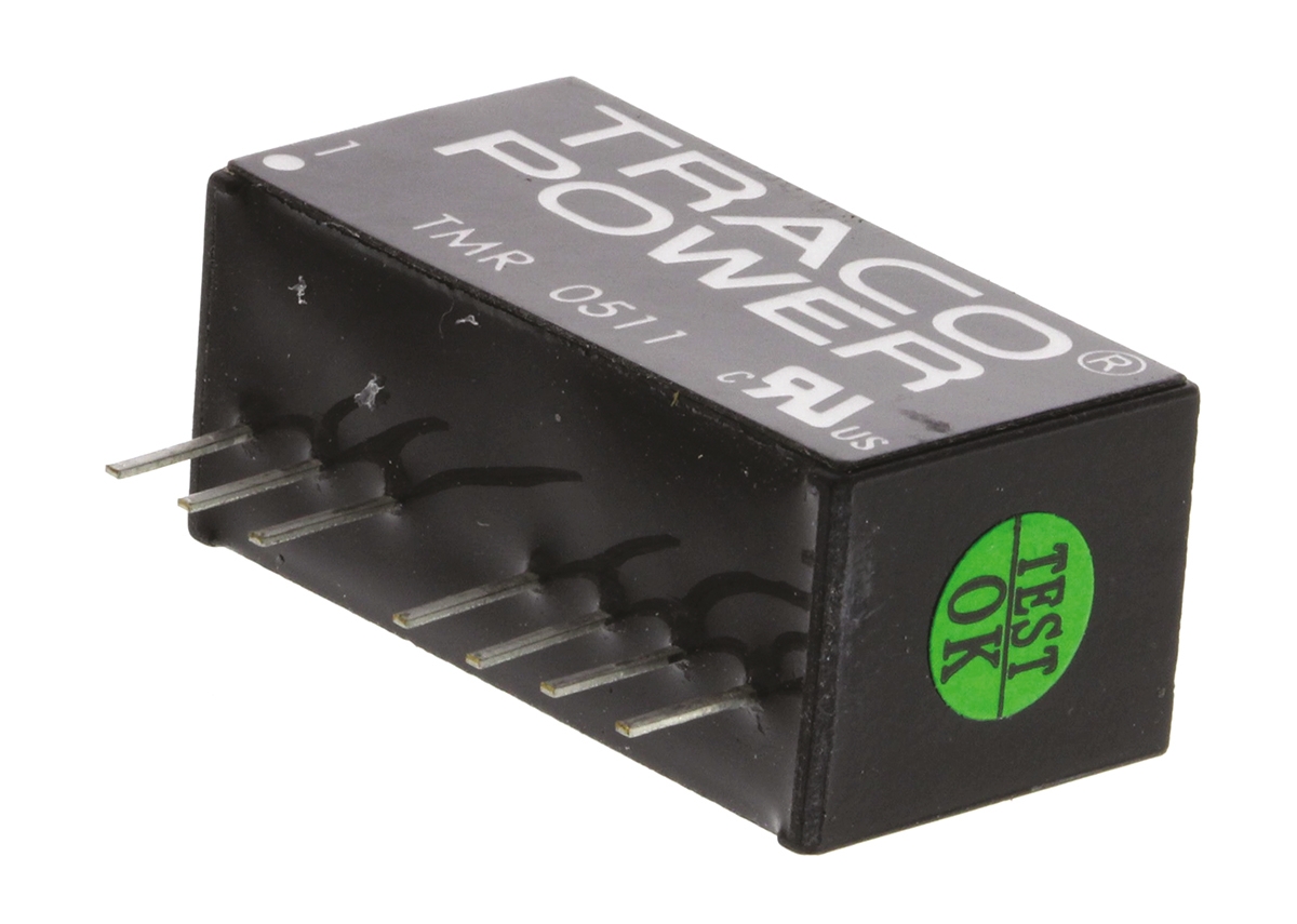 TRACOPOWER TMR 2 DC-DC Converter, 5V dc/ 400mA Output, 4.5 → 9 V dc Input, 2W, Through Hole, +85°C Max Temp