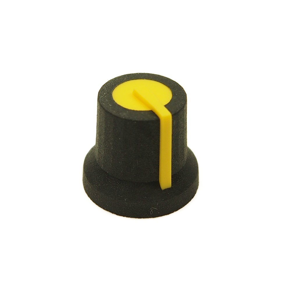 RS PRO 16.2mm Black Potentiometer Knob for 6mm Shaft Splined