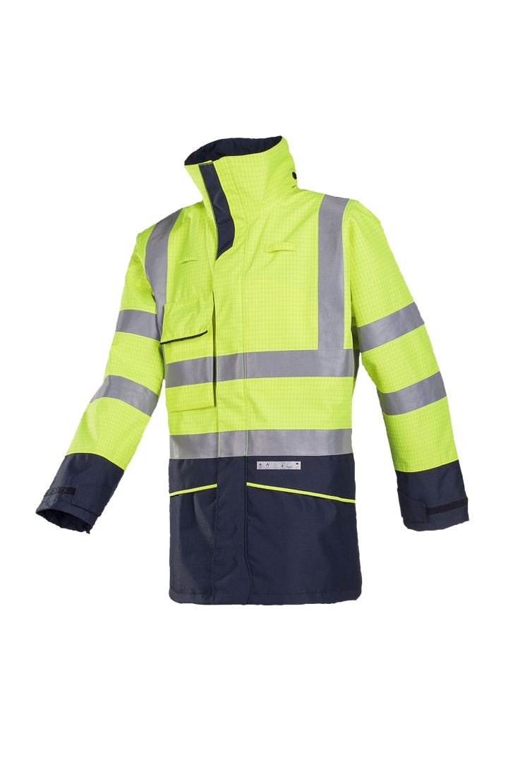 Sioen Hedland Yellow/Navy Unisex Hi Vis Jacket, XS