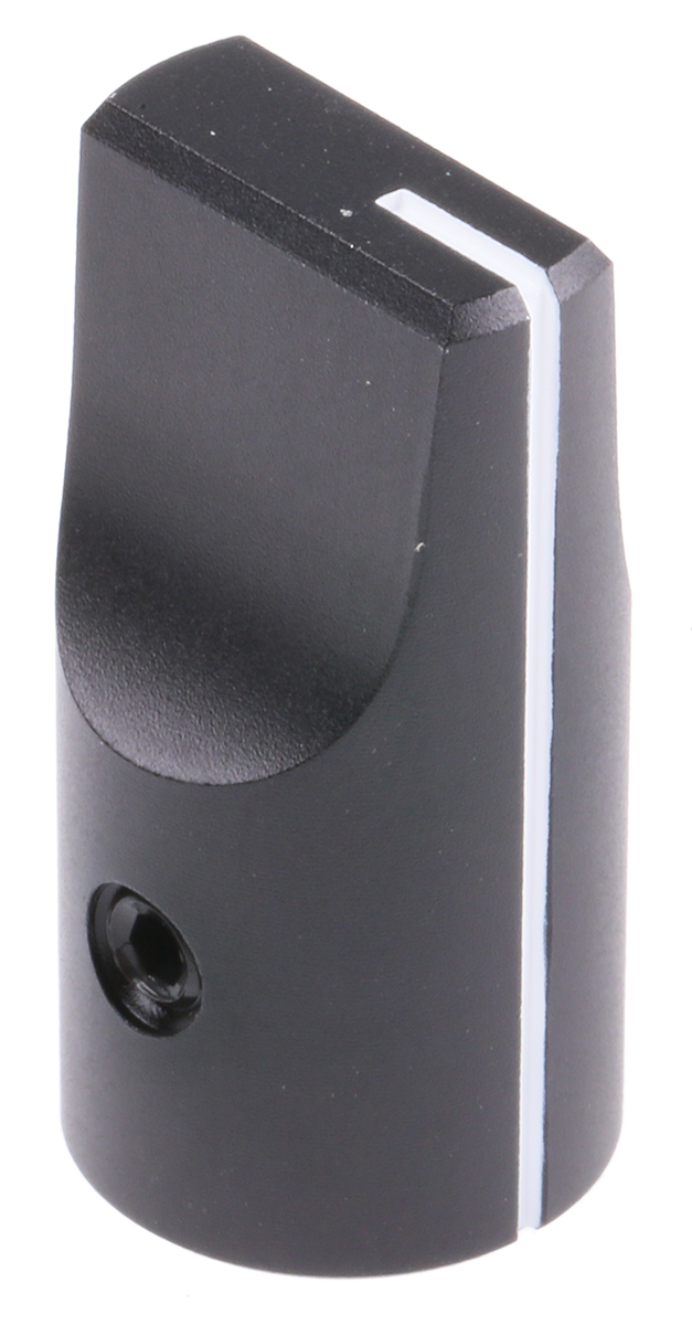 RS PRO 12.7mm Black Potentiometer Knob for 6mm Shaft Splined