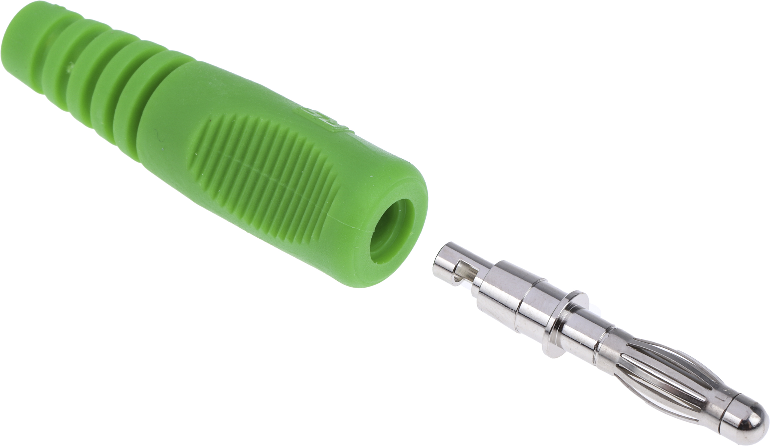 Schutzinger Green Male Banana Plug, 4 mm Connector, 16A, 50V, Nickel Plating