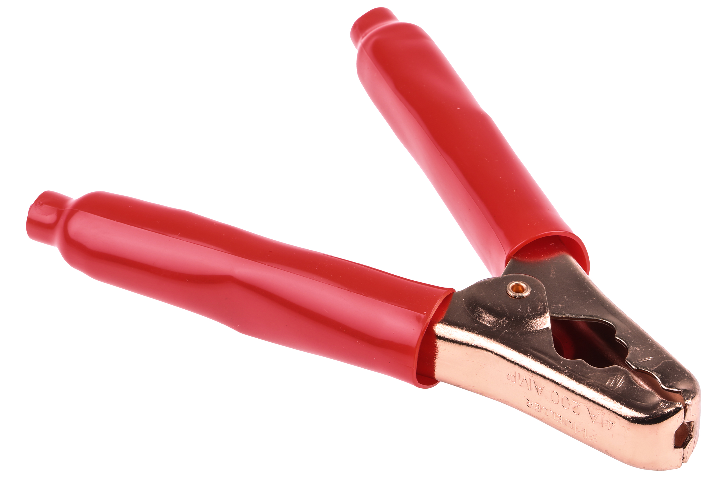 Mueller Electric Crocodile Clip, Copper-Plated Steel Contact, 200A, Red