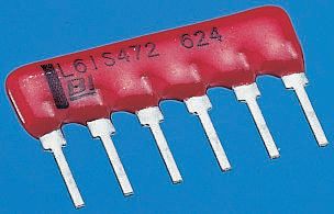 Bourns, 4600X 100Ω ±2% Bussed Resistor Array, 9 Resistors, 1.25W total, SIP, Through Hole