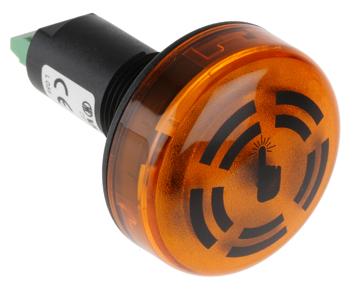 Werma 450 Series Yellow Buzzer Beacon, 24 V dc, IP65, Panel Mount, 80dB at 1 Metre
