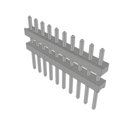 Samtec TW Series Vertical Through Hole PCB Header, 10 Contact(s), 2 mm Pitch, 1 Row, Unshrouded