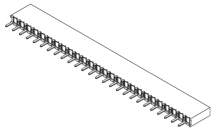 Samtec BCS Series Straight Through Hole Mount PCB Socket, 26-Contact, 1-Row, 2.54mm Pitch, Solder Termination