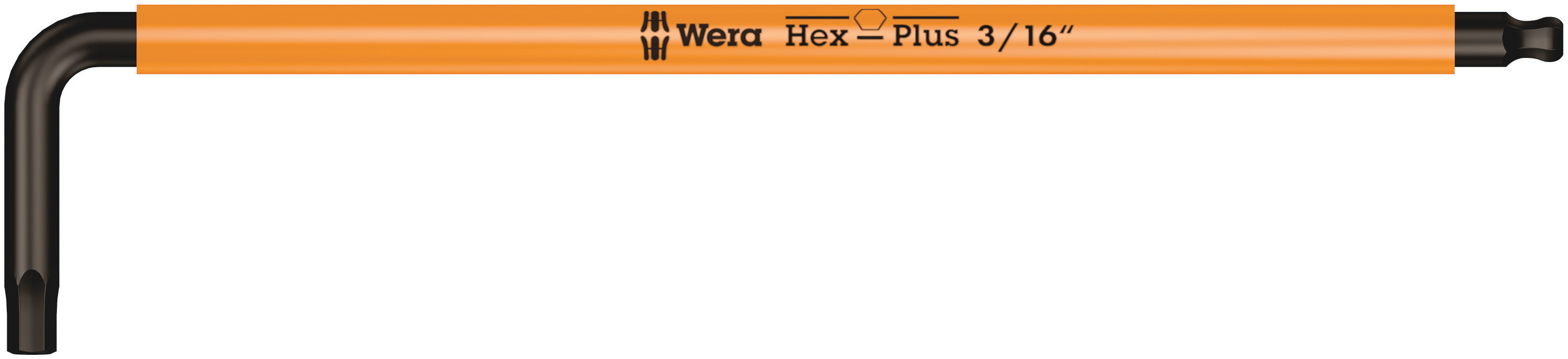 Wera L Shape Imperial Hex Key Set, 3/16 in x 154mm