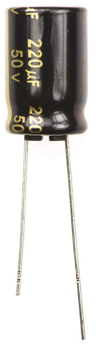Panasonic 220μF Aluminium Electrolytic Aluminium Electrolytic Capacitor 50V dc, Radial, Through Hole - EEUFM1H221