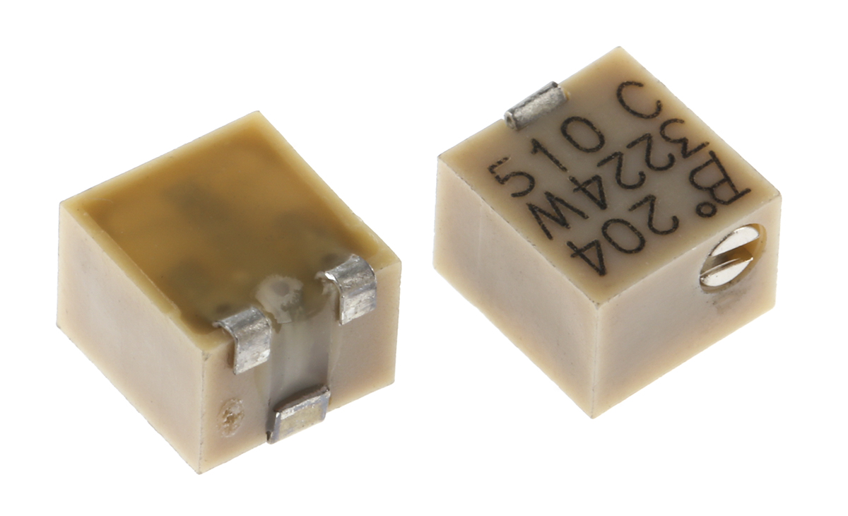 200kΩ, SMD Trimmer Potentiometer 0.25W Top Adjust Bourns, 3224
